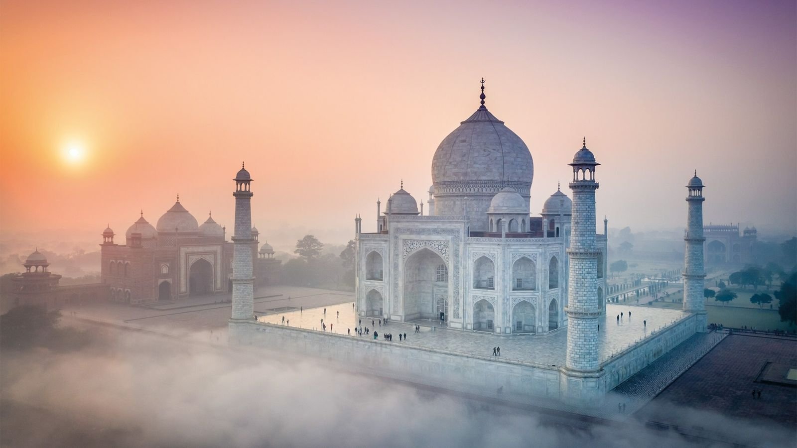 Taj Mahal in Agra, Uttar Pradesh at golden light